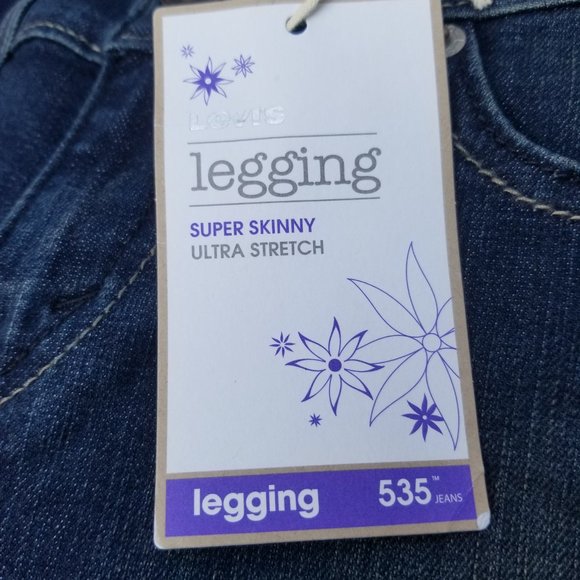 Levi’s 535 Leggings 119970022 Jeans Color Blue Inked Brand New with tags - Picture 11 of 14